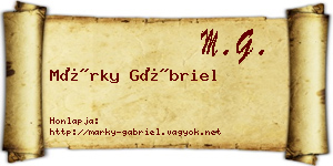 Márky Gábriel névjegykártya